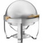 Acopa Supreme 4 Qt. Round Roll Top Gold Trim Chafer