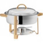 Acopa Supreme 4 Qt. Round Roll Top Gold Trim Chafer