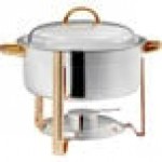 Acopa Supreme 4 Qt. Round Roll Top Gold Trim Chafer