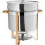 Acopa Supreme 4 Qt. Round Roll Top Gold Trim Chafer