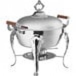 Acopa Supreme 4 Qt. Round Roll Top Gold Trim Chafer