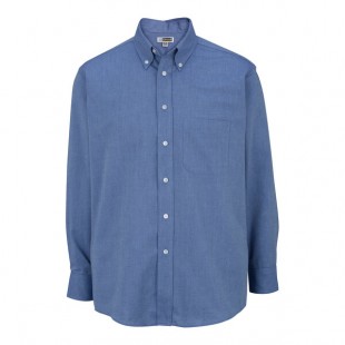 Edwards 1077 Men's Customizable French Blue Long Sleeve Wrinkle-Resistant Easy-Care Oxford Dress Shirt with Soil Release - XL Edwards 1077 Men's Customizable French Blue Long Sleeve Wrinkle-Resistant Easy-Care Oxford Dress Shirt with Soil Release - XL