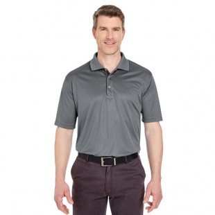National Patrol by Henry Segal Unisex Customizable Charcoal Gray Short Sleeve Moisture Wicking Polo Shirt with UV Protection - Polyester Mesh -L