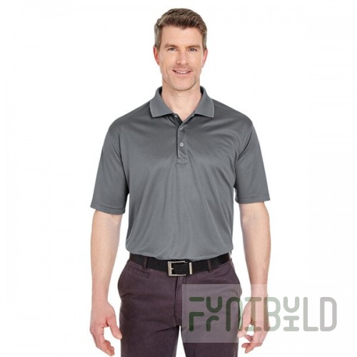 National Patrol by Henry Segal Unisex Customizable Charcoal Gray Short Sleeve Moisture Wicking Polo Shirt with UV Protection - Polyester Mesh -L