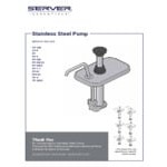 Server Stainless Steel 1.25 oz. Pump with Lid for Slim 2 Qt. Fountain Jar