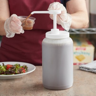 TableCraft Condiment Pump Kit with 1 oz. Pump and 1/2 Gallon Jug TableCraft Condiment Pump Kit with 1 oz. Pump and 1/2 Gallon Jug
