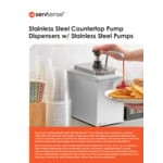 ServSense Triple 2 Qt. Stainless Steel Condiment Dispenser - 3 Stainless Steel Pumps with Adjustable Portion Control ServSense Triple 2 Qt. Stainless Steel Condiment Dispenser - 3 Stainless Steel Pumps with Adjustable Portion Control