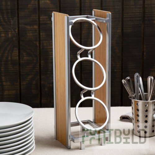 Cal-Mil 1283 Eco Modern Bamboo 3-Cylinder Vertical Flatware / Condiment Display