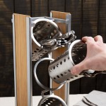 Cal-Mil 1283 Eco Modern Bamboo 3-Cylinder Vertical Flatware / Condiment Display Cal-Mil 1283 Eco Modern Bamboo 3-Cylinder Vertical Flatware / Condiment Display