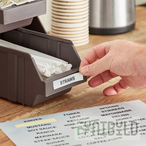 Choice Adhesive Label Sheets for Organizer Bins, Condiment Organizers, and Flatware Organizers - 2/Pack