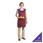 Chef Revival Burgundy Poly-Cotton Customizable Bib Apron with 1 Pocket - 30 Chef Revival Burgundy Poly-Cotton Customizable Bib Apron with 1 Pocket - 30