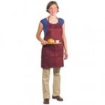 Chef Revival Burgundy Poly-Cotton Customizable Bib Apron with 1 Pocket - 30 Chef Revival Burgundy Poly-Cotton Customizable Bib Apron with 1 Pocket - 30