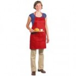 Chef Revival Burgundy Poly-Cotton Customizable Bib Apron with 1 Pocket - 30 Chef Revival Burgundy Poly-Cotton Customizable Bib Apron with 1 Pocket - 30