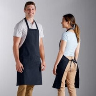 Choice Navy Blue Adjustable Bib Apron with 2 Pockets - 32