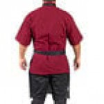 Uncommon Chef 3128 Gray Customizable Poly-Cotton Surge Bib Apron with Black Webbing and 3 Pockets - 34