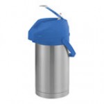 Service Ideas Color-Me-SVAC 3 Liter Brushed Stainless Steel Lined Airpot with Lever and Black Top CTAL30BL