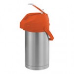 Service Ideas Color-Me-SVAC 3 Liter Brushed Stainless Steel Lined Airpot with Lever and Black Top CTAL30BL