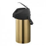 Service Ideas Color-Me-SVAC 3 Liter Brushed Stainless Steel Lined Airpot with Lever and Black Top CTAL30BL