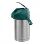 Service Ideas Color-Me-SVAC 3 Liter Brushed Stainless Steel Lined Airpot with Lever and Black Top CTAL30BL