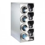 Dispense-Rite Black Polystyrene One-Size-Fits-All 4-Compartment Countertop Cup Dispenser SLR-S-4BT