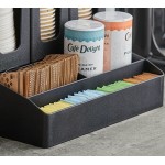 Choice Black 6-Section Countertop Cup, Lid, and Coffee Condiment Organizer