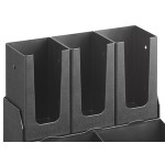 Choice Black 6-Section Countertop Cup, Lid, and Coffee Condiment Organizer