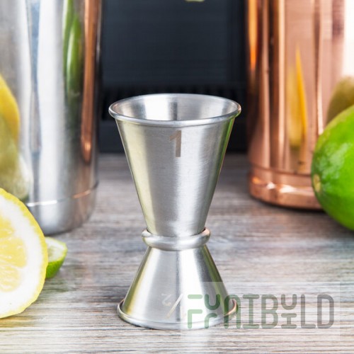 American Metalcraft JG1 0.5 oz. & 1 oz. Stainless Steel Japanese Style Jigger