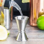American Metalcraft JG1 0.5 oz. & 1 oz. Stainless Steel Japanese Style Jigger