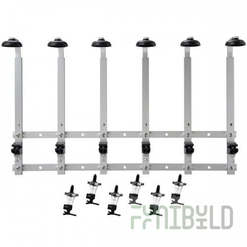 Precision Pours WM 1 oz MM Rack & Pour 1 oz. Wall Mount 6 Bottle Measured Liquor Pourer and Rack System with Shot-Counting Meter