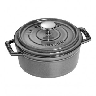 Staub 16 oz. Graphite Gray Enameled Cast Iron Mini Dutch Oven 1004045 Staub 16 oz. Graphite Gray Enameled Cast Iron Mini Dutch Oven 1004045