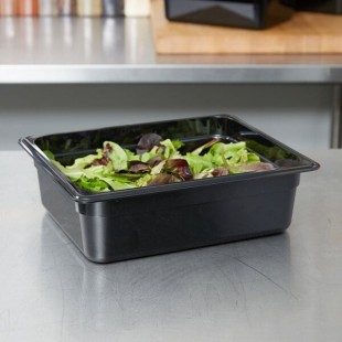 Cambro 24CW110 Camwear® 1/2 Size Black Polycarbonate Food Pan - 4 Cambro 24CW110 Camwear® 1/2 Size Black Polycarbonate Food Pan - 4