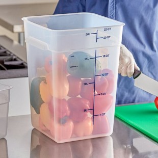 Vigor 22 Qt. Translucent Square Polypropylene Food Storage Container Vigor 22 Qt. Translucent Square Polypropylene Food Storage Container