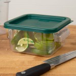 Choice 2 and 4 Qt. Green Square Polypropylene Food Storage Container Lid