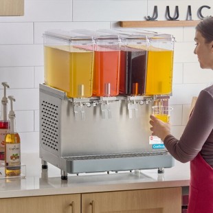 Crathco SR-4E-16 Classic Pro Bubbler Quadruple 2.4 Gallon Bowl Refrigerated Beverage Dispenser - 120V Crathco SR-4E-16 Classic Pro Bubbler Quadruple 2.4 Gallon Bowl Refrigerated Beverage Dispenser - 120V
