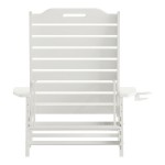 Flash Furniture Monterey White Adjustable Polyethylene Adirondack Chaise Lounge with Cup Holder Flash Furniture Monterey White Adjustable Polyethylene Adirondack Chaise Lounge with Cup Holder