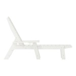Flash Furniture Monterey White Adjustable Polyethylene Adirondack Chaise Lounge with Cup Holder Flash Furniture Monterey White Adjustable Polyethylene Adirondack Chaise Lounge with Cup Holder