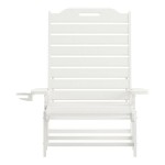 Flash Furniture Monterey White Adjustable Polyethylene Adirondack Chaise Lounge with Cup Holder Flash Furniture Monterey White Adjustable Polyethylene Adirondack Chaise Lounge with Cup Holder