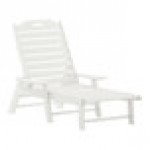 Flash Furniture Monterey White Adjustable Polyethylene Adirondack Chaise Lounge with Cup Holder Flash Furniture Monterey White Adjustable Polyethylene Adirondack Chaise Lounge with Cup Holder