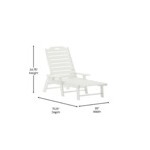 Flash Furniture Monterey White Adjustable Polyethylene Adirondack Chaise Lounge with Cup Holder Flash Furniture Monterey White Adjustable Polyethylene Adirondack Chaise Lounge with Cup Holder