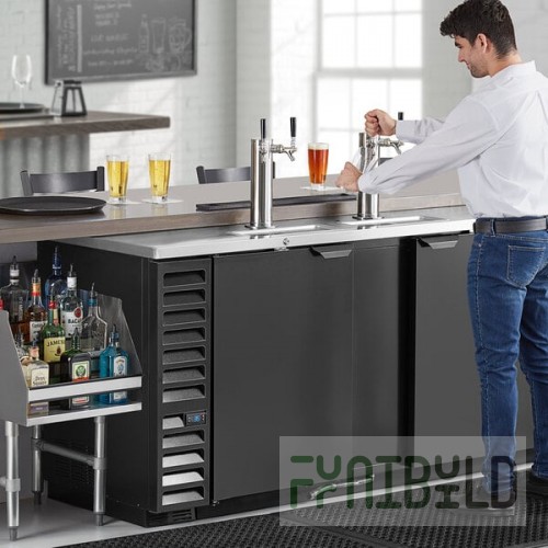 Beverage-Air DD68HC-1-B-016 (2) Double Tap Kegerator Beer Dispenser - Black, (3) 1/2 Keg Capacity
