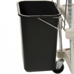 Metro myCart MY1627-34BL Black Utility Cart with Three Shelves and Chrome Posts - 18 Metro myCart MY1627-34BL Black Utility Cart with Three Shelves and Chrome Posts - 18
