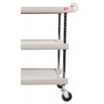 Metro myCart MY1627-34BL Black Utility Cart with Three Shelves and Chrome Posts - 18 Metro myCart MY1627-34BL Black Utility Cart with Three Shelves and Chrome Posts - 18