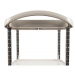 Metro myCart MY1627-34BL Black Utility Cart with Three Shelves and Chrome Posts - 18 Metro myCart MY1627-34BL Black Utility Cart with Three Shelves and Chrome Posts - 18