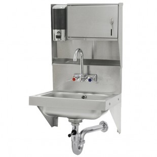 Advance Tabco 7-PS-69 Wall Mounted Hand Sink with Soap and Paper Towel Dispenser - 17 1/4