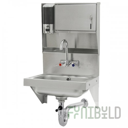Advance Tabco 7-PS-69 Wall Mounted Hand Sink with Soap and Paper Towel Dispenser - 17 1/4
