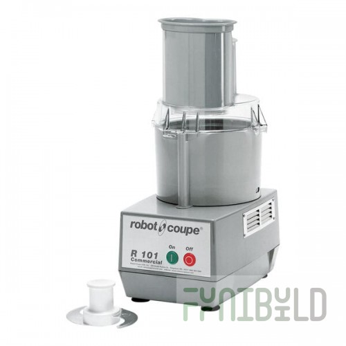 Robot Coupe R101P 2 Qt. / 1.9 Liter Gray Batch Bowl Food Processor with Vegetable Prep Lid Chute & 5 Discs - 3/4 hp