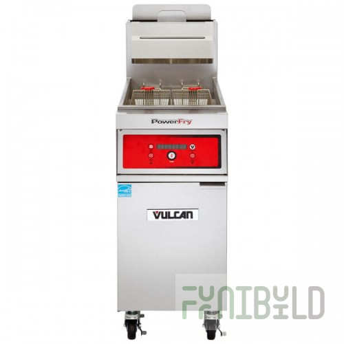 Vulcan 1TR45D-1 PowerFry3 Natural Gas 45-50 lb. Floor Fryer with Solid State Digital Controls - 70,000 BTU