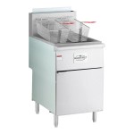 MainStreet Equipment Liquid Propane 70-100 lb. Stainless Steel Floor Fryer - 150,000 BTU