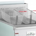MainStreet Equipment Liquid Propane 70-100 lb. Stainless Steel Floor Fryer - 150,000 BTU
