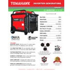 Tomahawk Inverter Series Gasoline-Powered Portable Inverter Generator with Electric Push Start TG9000i - 7,600 / 9,000W, 120/240V